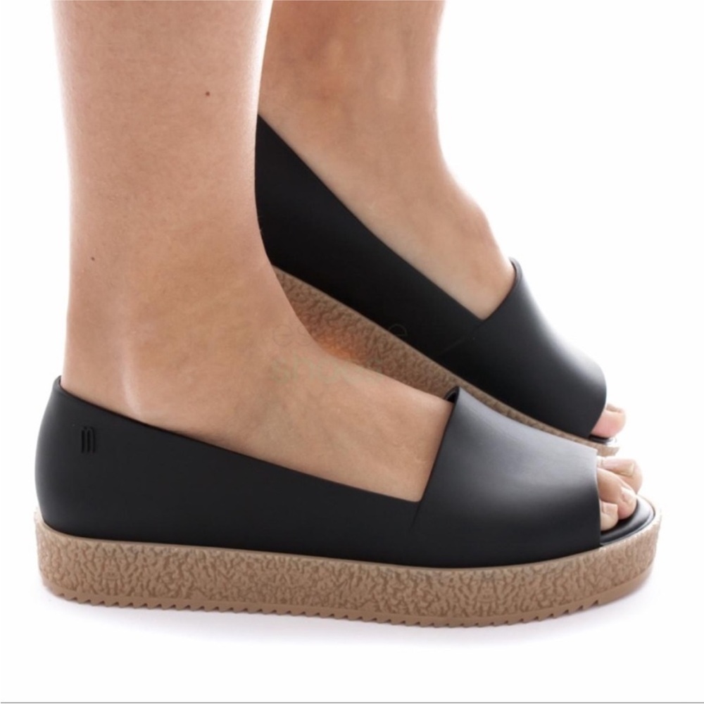 Melissa puzzle peep toe platform flat shoe